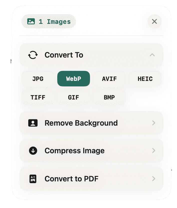 UniFile widget showing file conversion options