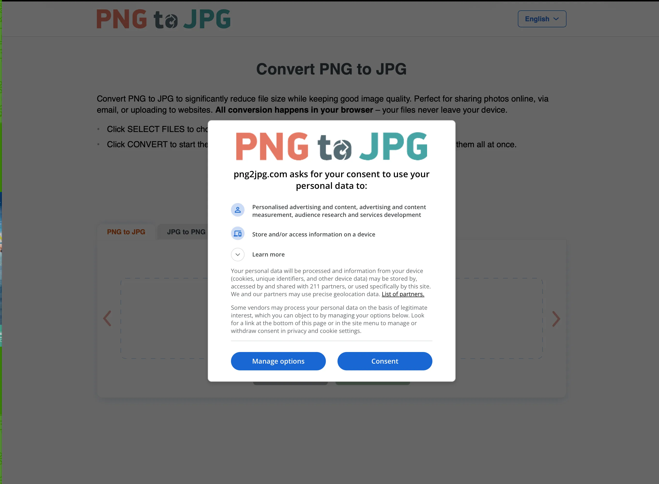 Online converter screenshot