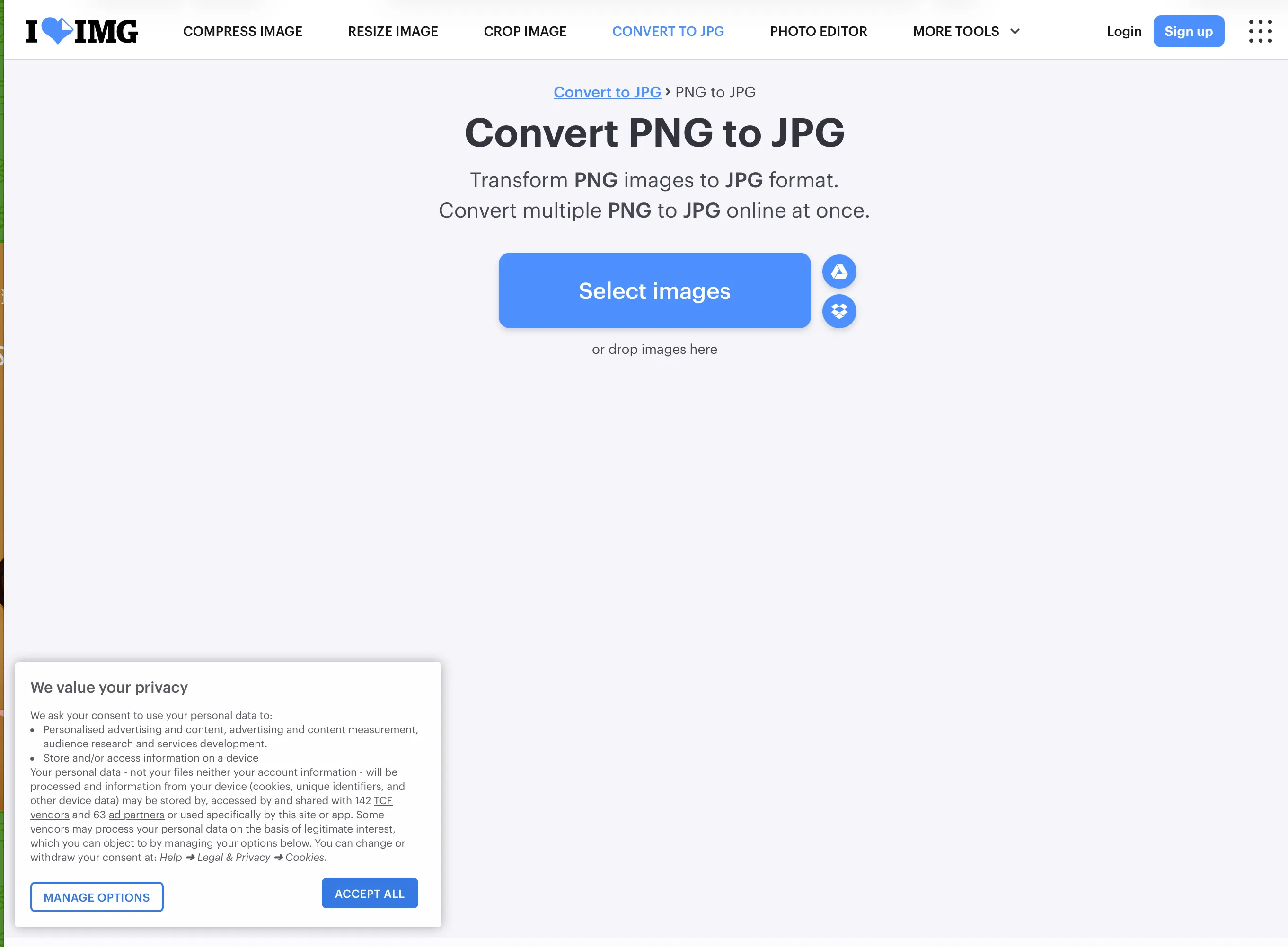 Online converter screenshot