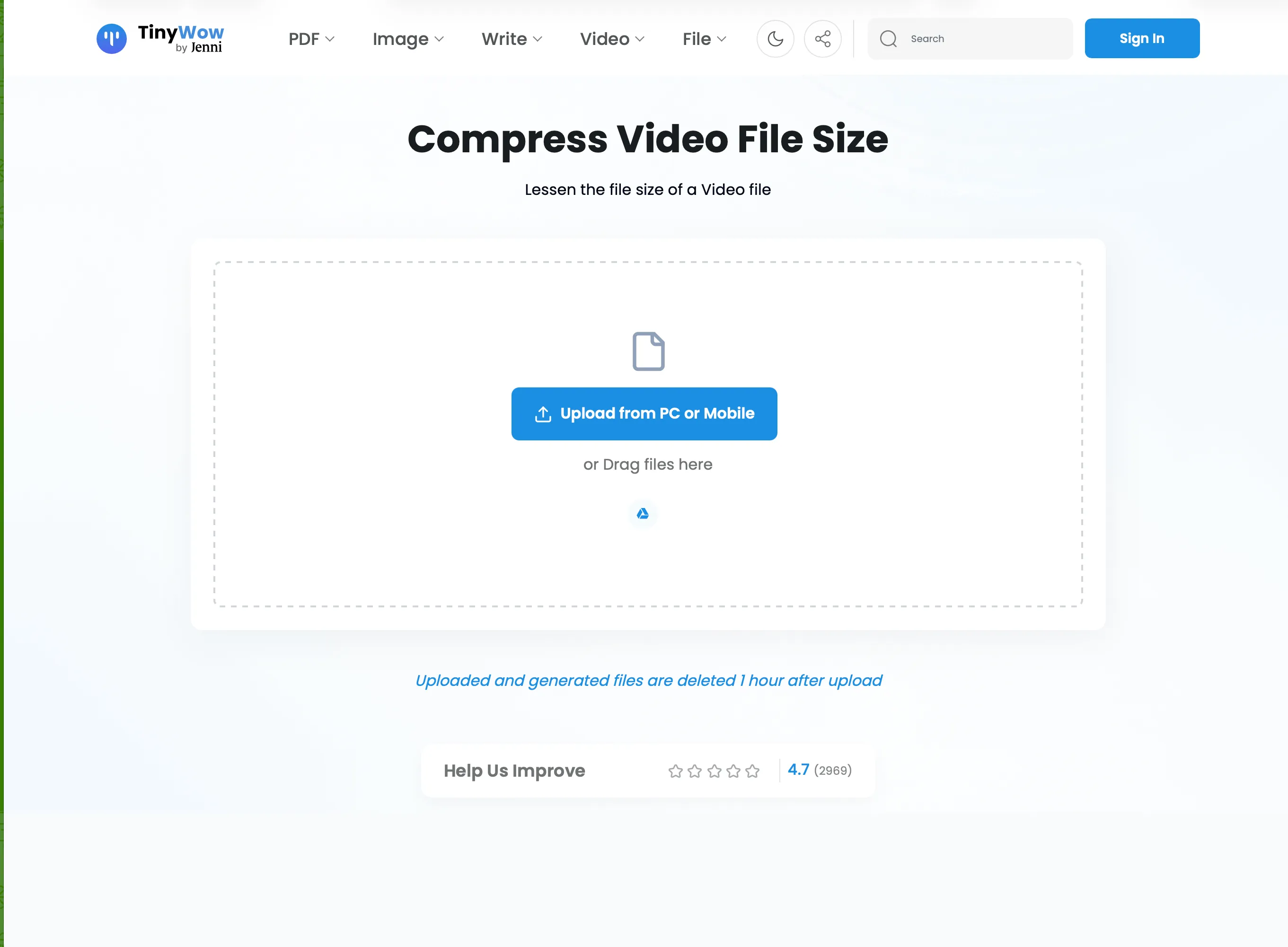 Online converter screenshot