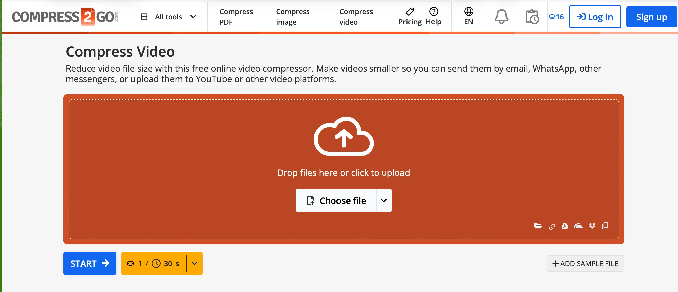 Online converter screenshot